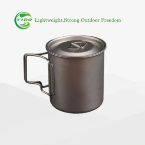Ultralight 420ML single wall titanium cup with lid YDW01