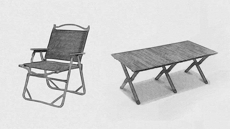 Camping chair and table