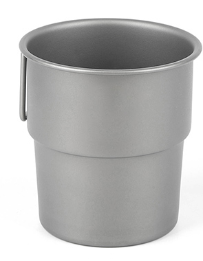 Titanium mug silver gray color