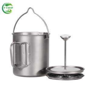 750ML camping titanium french press coffee maker