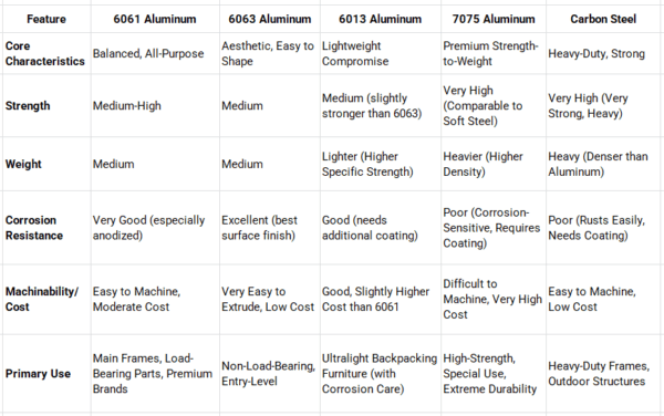 Material Comparison for Camping & Hiking Furniture YIDOOUTDOOR