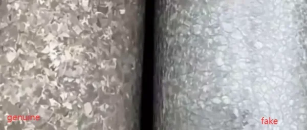 Titanium ice crystal surface genuine vs. fake YIDOOUTDOOR